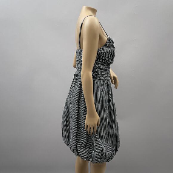 Tracy Reese Anthropologie Dress Women 10 Black Striped Bubble Hem Cocktail Retro - Picture 6 of 10